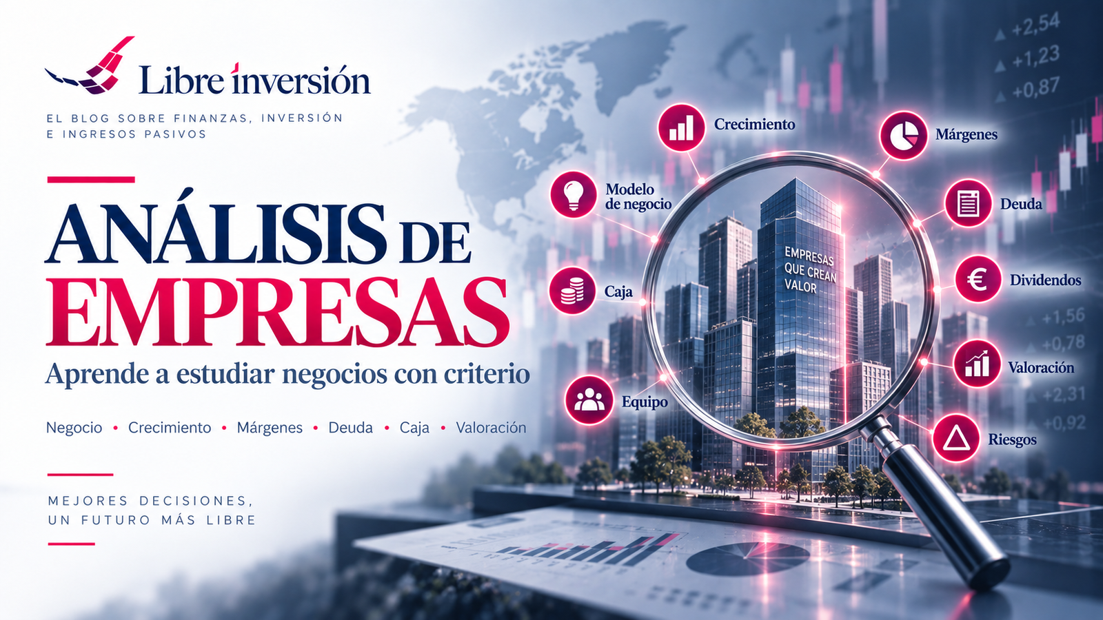 Análisis de empresas: negocio, crecimiento, márgenes, deuda, caja, dividendos, valoración y riesgos
