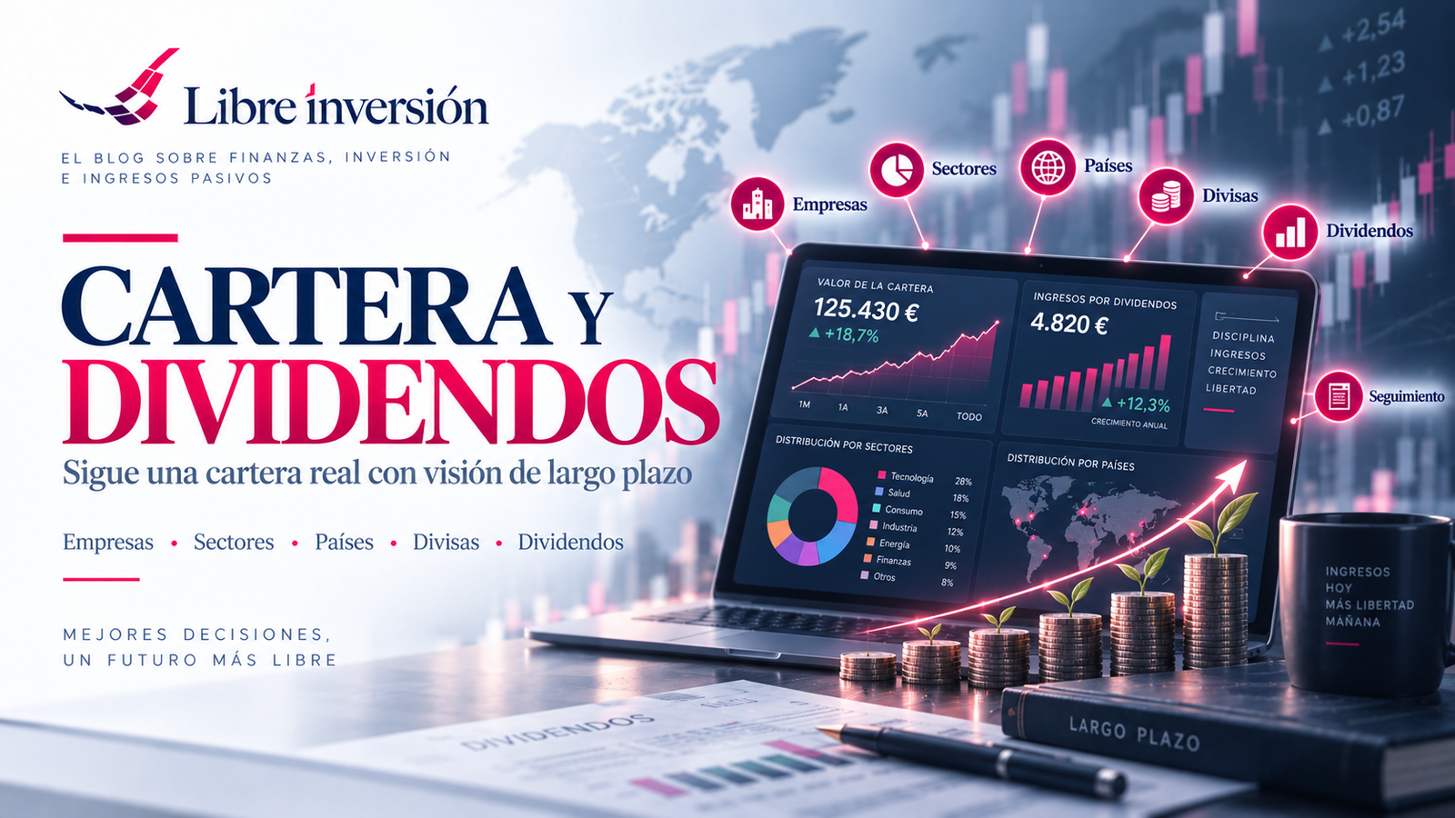 Cartera y Dividendos: seguimiento de una cartera real, diversificación, rentabilidad, movimientos e ingresos por dividendos